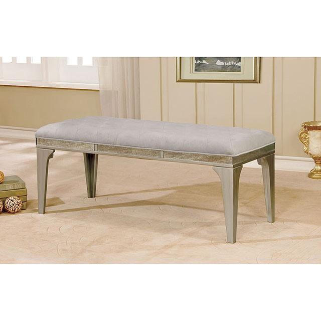 DIOCLES Silver/Light Gray Bench - California Furniture (Coachella, CA)