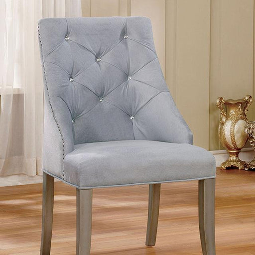 DIOCLES Silver/Light Gray Side Chair (2/CTN) - California Furniture (Coachella, CA)