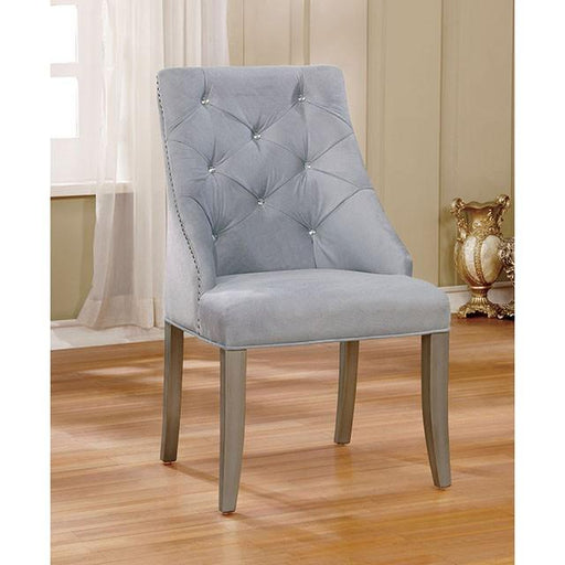 DIOCLES Silver/Light Gray Side Chair (2/CTN) - California Furniture (Coachella, CA)