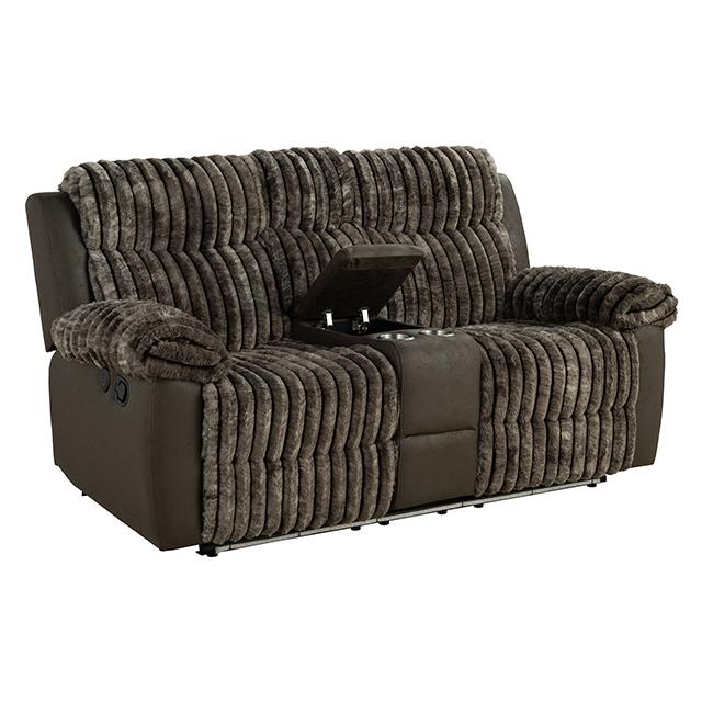 Dionysus Manual Reclining Loveseat Brown - California Furniture (Coachella, CA)