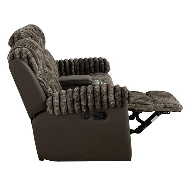 Dionysus Manual Reclining Loveseat Brown - California Furniture (Coachella, CA)