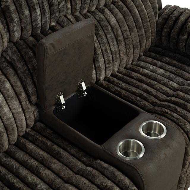Dionysus Manual Reclining Loveseat Brown - California Furniture (Coachella, CA)