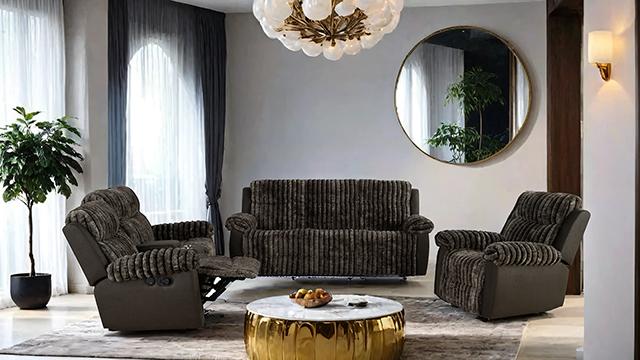 Dionysus Manual Reclining Sofa Brown - California Furniture (Coachella, CA)