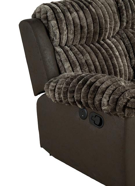 Dionysus Manual Reclining Sofa Brown - California Furniture (Coachella, CA)