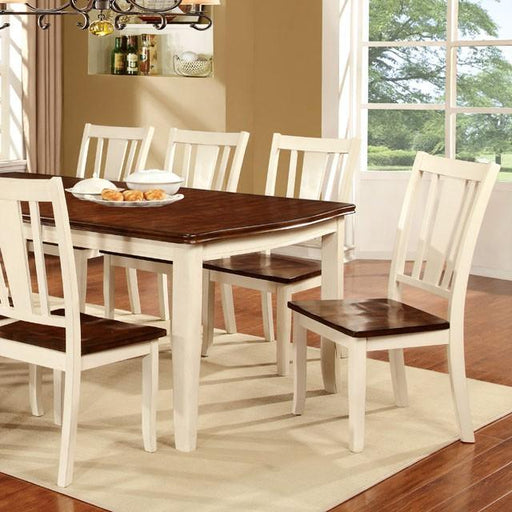 DOVER Vintage White/Cherry Dining Table w/ 18" Leaf - California Furniture (Coachella, CA)