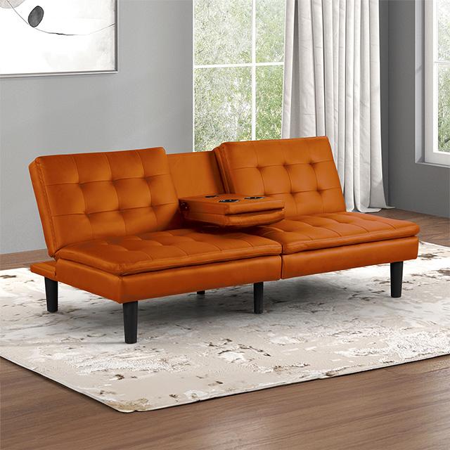 Eidsberg Futon Sofa Bed Orange, Grey, Brown, & Black - California Furniture (Coachella, CA)
