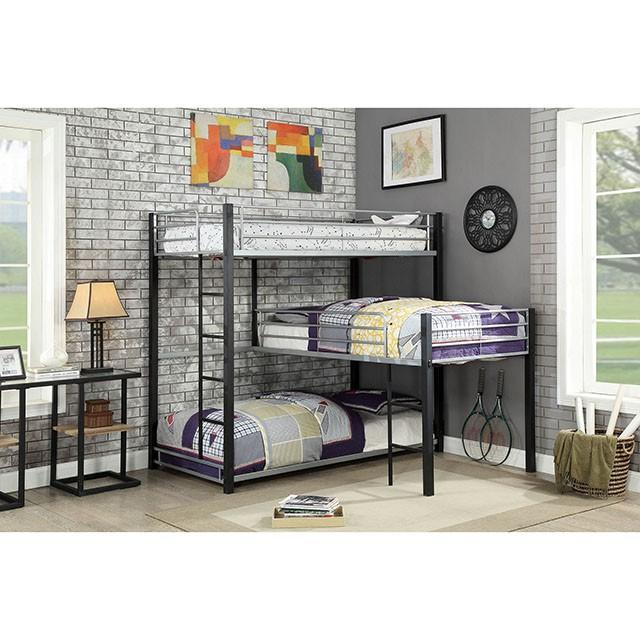Aubrey Sand Black Twin Triple Decker Bed - California Furniture (Coachella, CA)