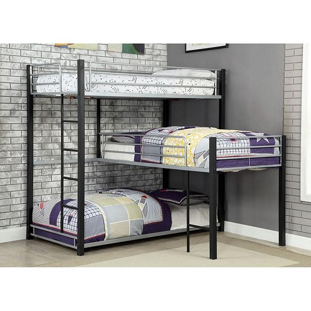 Aubrey Sand Black Twin Triple Decker Bed - California Furniture (Coachella, CA)