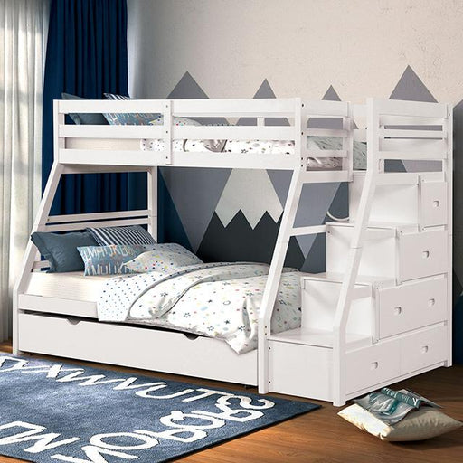 Ellington Twin/Full Bunk Bed White & Espresso - California Furniture (Coachella, CA)