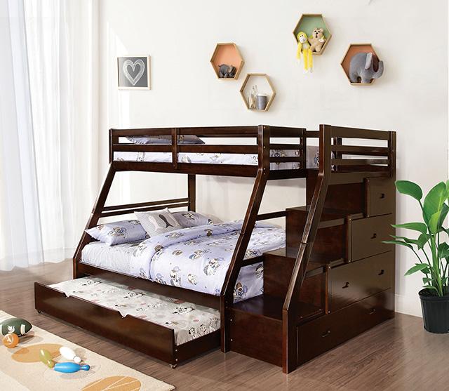 Ellington Twin/Full Bunk Bed White & Espresso - California Furniture (Coachella, CA)