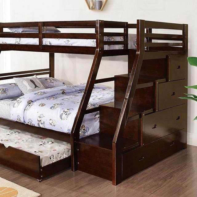 Ellington Twin/Full Bunk Bed White & Espresso - California Furniture (Coachella, CA)