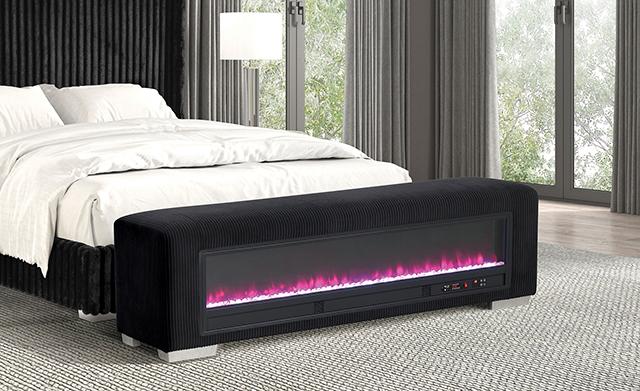 Elnath Bench w/ Visual Crystal Fireplace - California Furniture (Coachella, CA)
