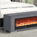 Elnath Bench w/ Visual Wood Log Fireplace Gray - California Furniture (Coachella, CA)