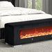 Elnath Bench w/ Visual Wood Log Fireplace Gray - California Furniture (Coachella, CA)