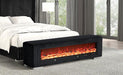 Elnath Bench w/ Visual Wood Log Fireplace Gray - California Furniture (Coachella, CA)