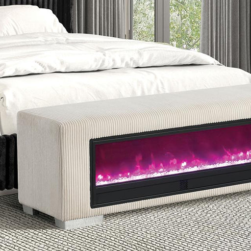 Elnath Bench w/ Visual Crystal Fireplace - California Furniture (Coachella, CA)