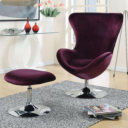 Eloise Purple Accent Chair w/ Ottoman - California Furniture (Coachella, CA)