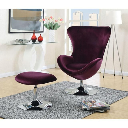 Eloise Purple Accent Chair w/ Ottoman - California Furniture (Coachella, CA)