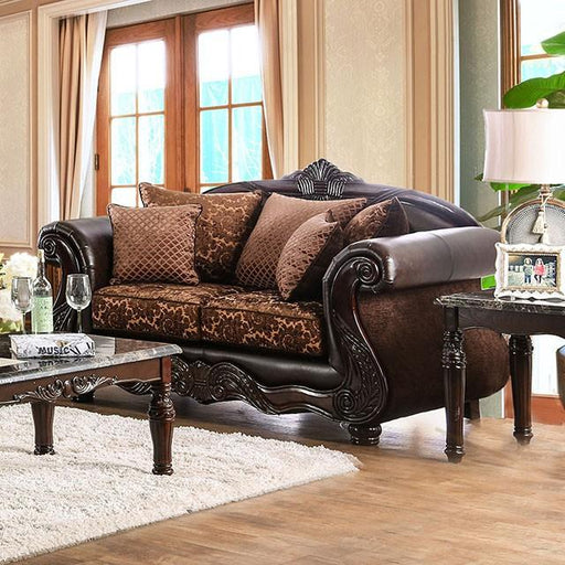 ELPIS Brown/Espresso Love Seat - California Furniture (Coachella, CA)