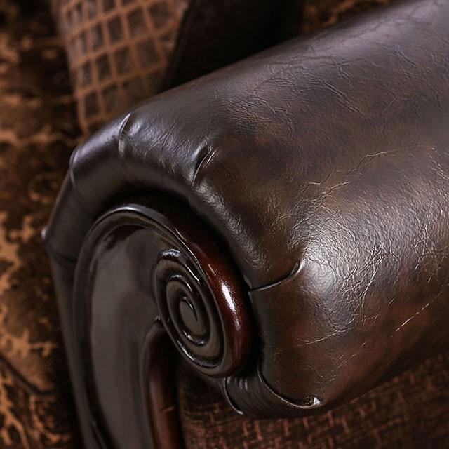 ELPIS Brown/Espresso Love Seat - California Furniture (Coachella, CA)