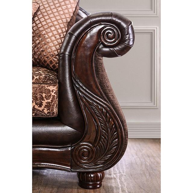 ELPIS Brown/Espresso Love Seat - California Furniture (Coachella, CA)