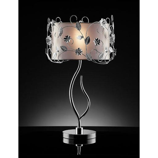 Elva Silver/Chrome Table Lamp, Double Shade - California Furniture (Coachella, CA)