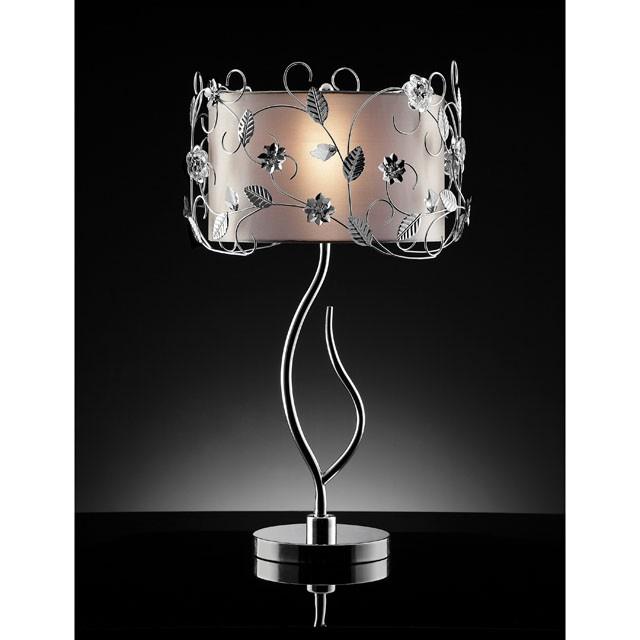 Elva Silver/Chrome Table Lamp, Double Shade - California Furniture (Coachella, CA)