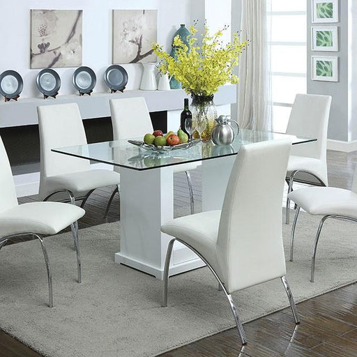 Eva White/Clear Dining Table - California Furniture (Coachella, CA)