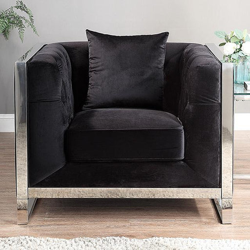 EVADNE Chair w/ Pillow, Black - California Furniture (Coachella, CA)