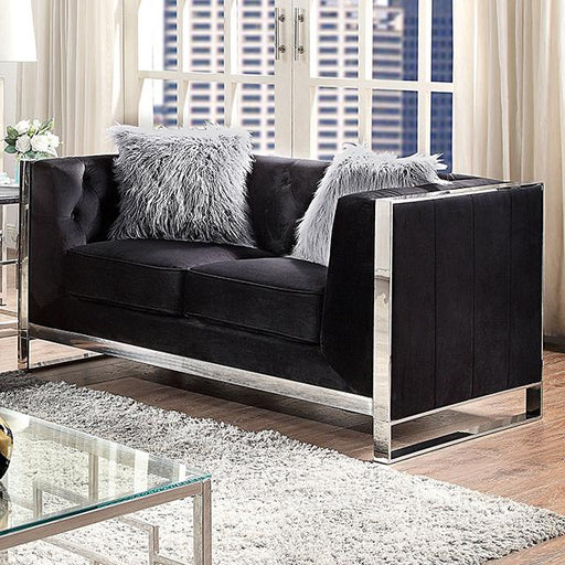 EVADNE Loveseat w/ Pillows, Black - California Furniture (Coachella, CA)
