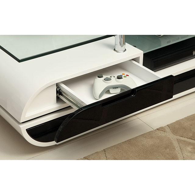 Evos Black/White 63" TV Console - California Furniture (Coachella, CA)