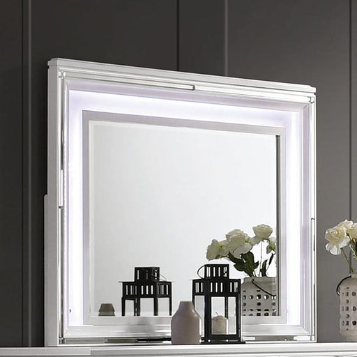 EMMELINE Mirror w/ LED Lights, White - California Furniture (Coachella, CA)