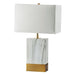 Faith White Marble/Gold 20"H White Marble Gold Table Lamp - California Furniture (Coachella, CA)