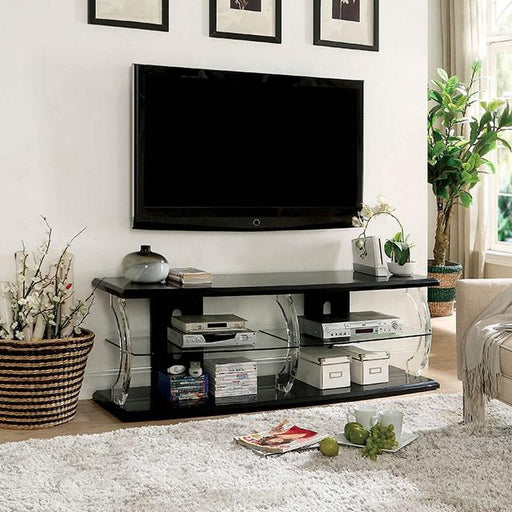 Ernst Black/Clear 60" TV Stand - California Furniture (Coachella, CA)