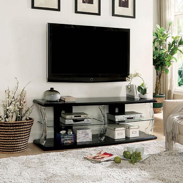 Ernst Black/Clear 60" TV Stand - California Furniture (Coachella, CA)