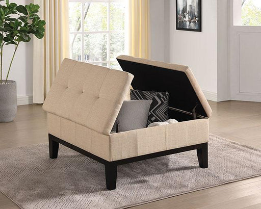 FAZIO Storage Ottoman, Beige - California Furniture (Coachella, CA)