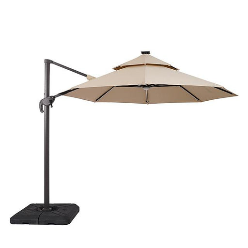 Fera 10 Ft Round Umbrella w/ LED Bulb + 37" Large Base - California Furniture (Coachella, CA)