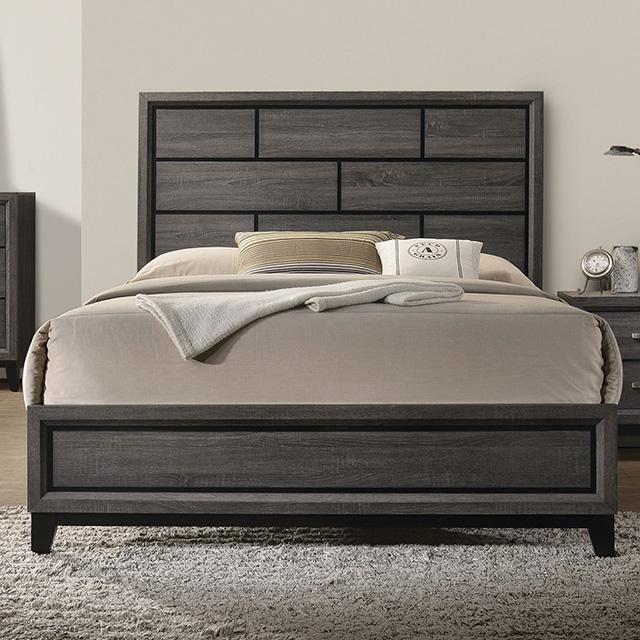 Errico Bed Grey & White - California Furniture (Coachella, CA)