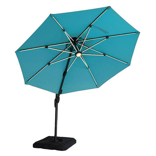 Fera 10 Ft Round Umbrella w/ LED Bulb + 37" Large Base - California Furniture (Coachella, CA)