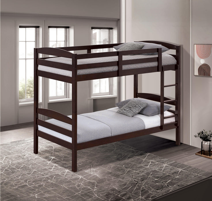 Finsbury Twin Twin Bunk Bed Espresso, Grey & White - California Furniture (Coachella, CA)