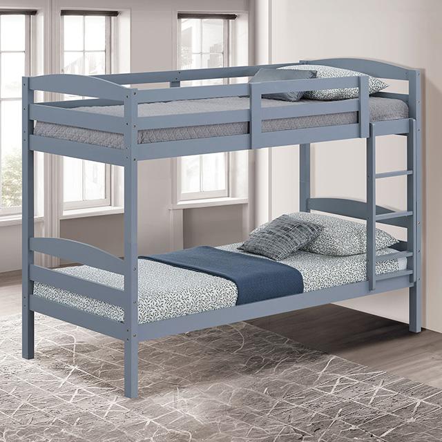 Finsbury Twin Twin Bunk Bed Espresso, Grey & White - California Furniture (Coachella, CA)