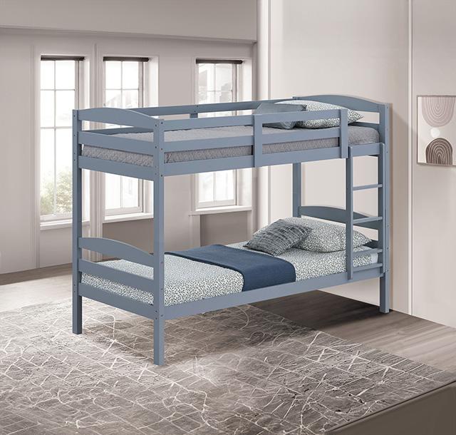 Finsbury Twin Twin Bunk Bed Espresso, Grey & White - California Furniture (Coachella, CA)
