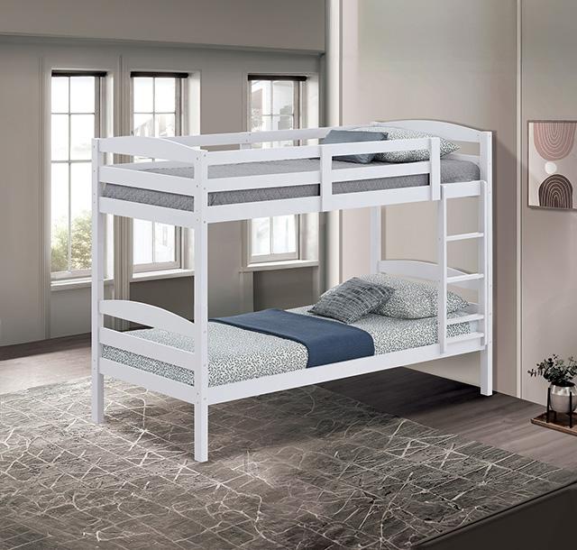 Finsbury Twin Twin Bunk Bed Espresso, Grey & White - California Furniture (Coachella, CA)