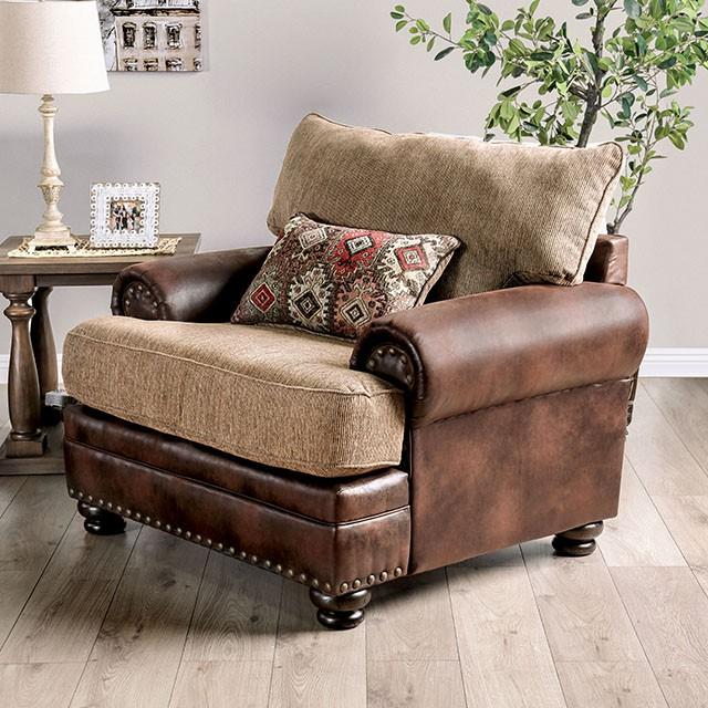 Fletcher Brown/Tan Chair - California Furniture (Coachella, CA)
