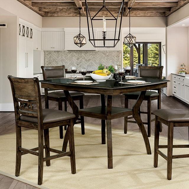 Flick Rustic Oak Counter Ht. Table - California Furniture (Coachella, CA)
