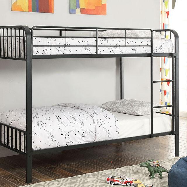 CLEMENT Black Metal Twin/Twin Bunk Bed - California Furniture (Coachella, CA)