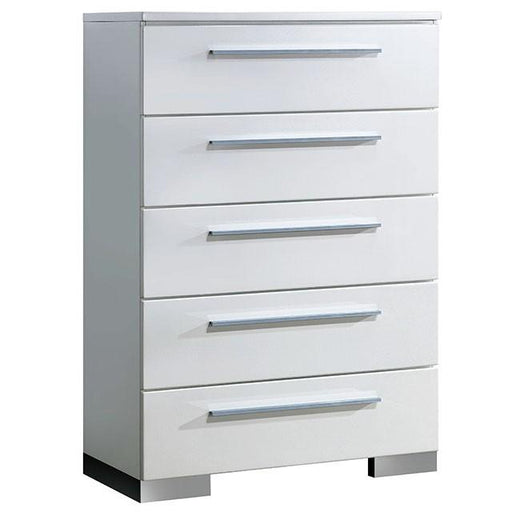 CLEMENTINE Glossy White Chest - California Furniture (Coachella, CA)