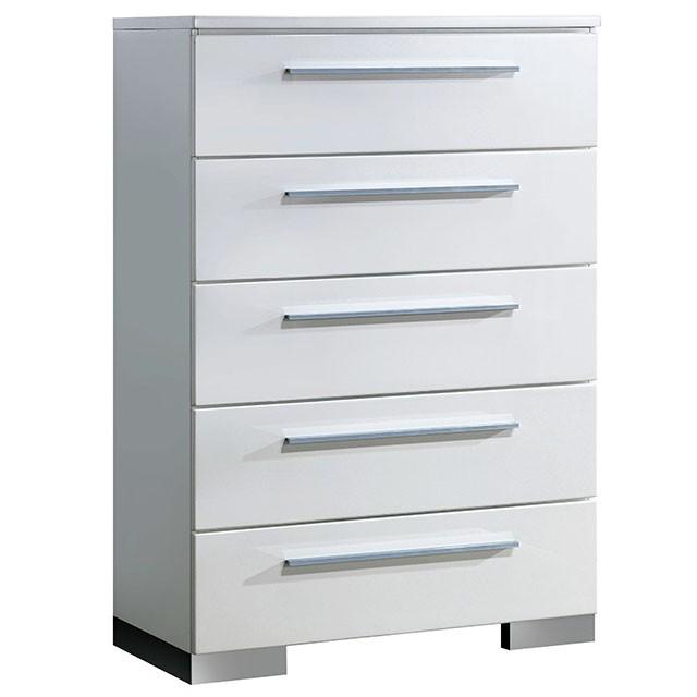 CLEMENTINE Glossy White Chest - California Furniture (Coachella, CA)
