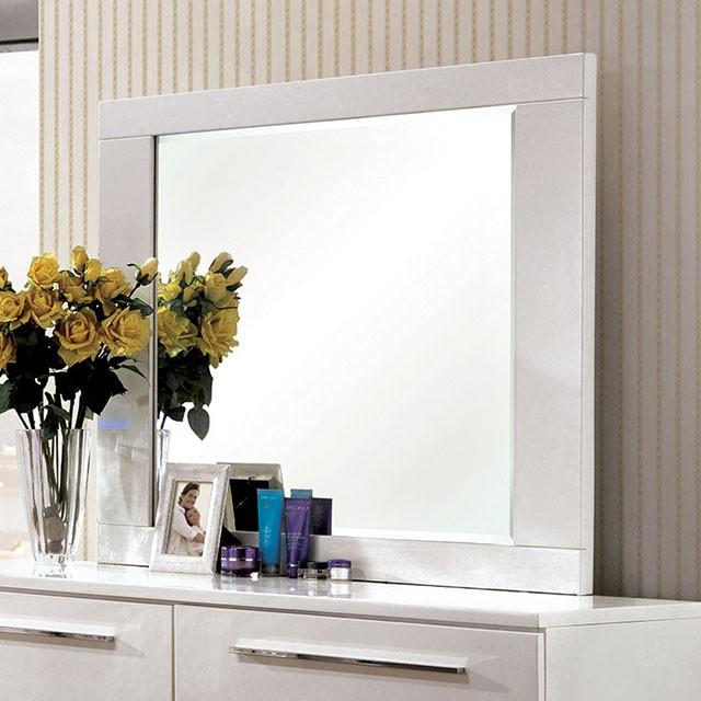 CLEMENTINE Glossy White Mirror - California Furniture (Coachella, CA)