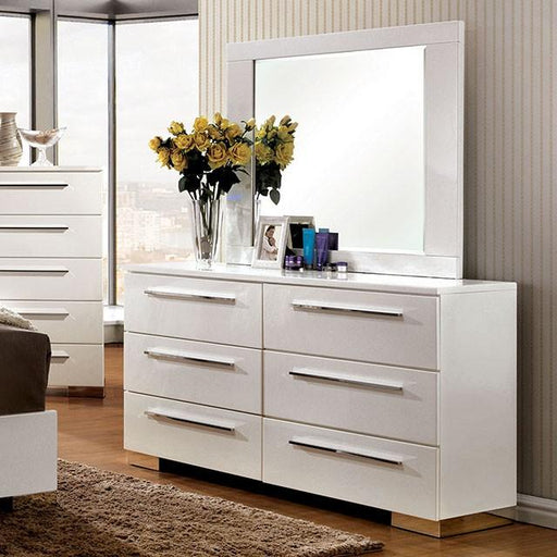 CLEMENTINE Glossy White Mirror - California Furniture (Coachella, CA)